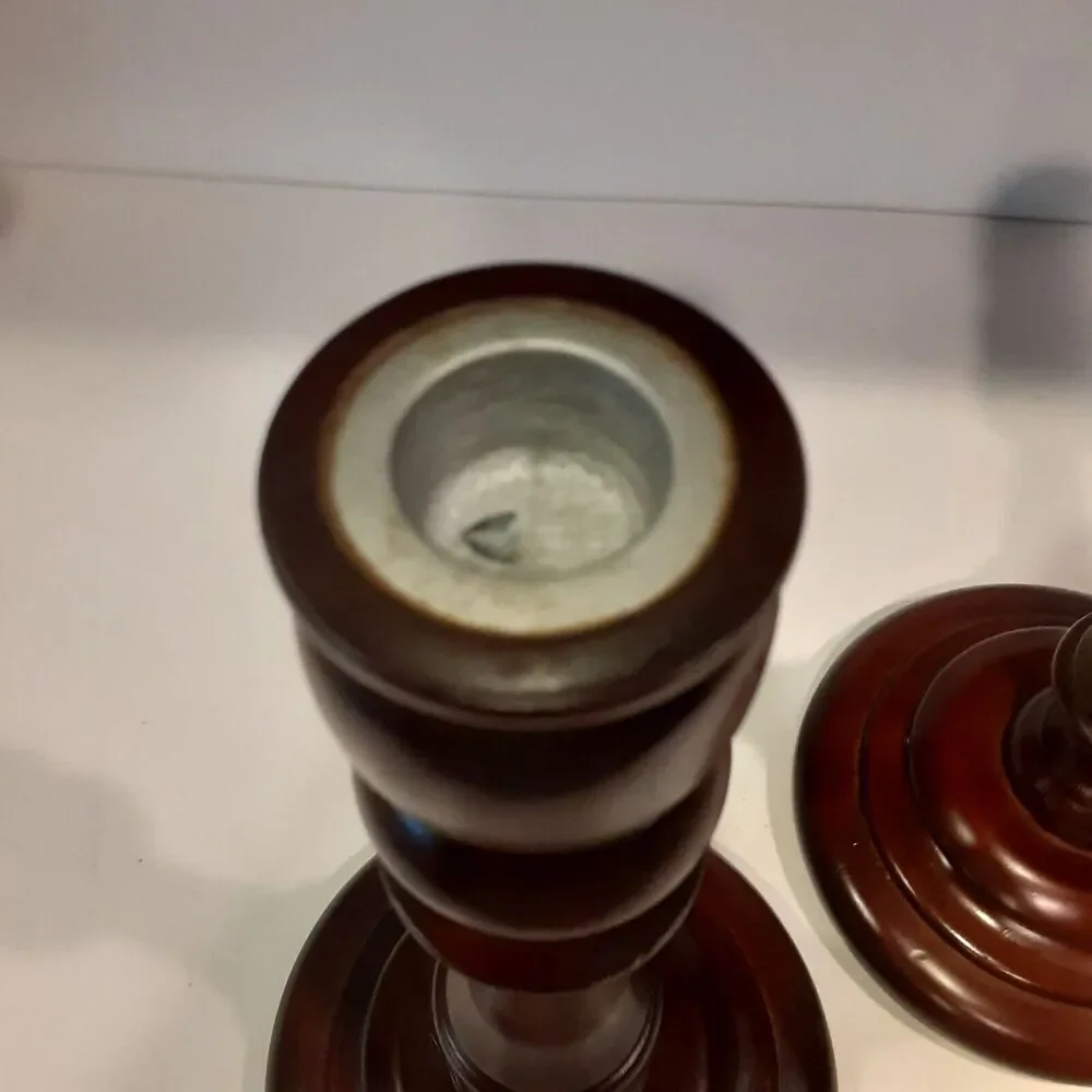 Studio 56 Wooden Turned Candlesticks x2 versatile Decor